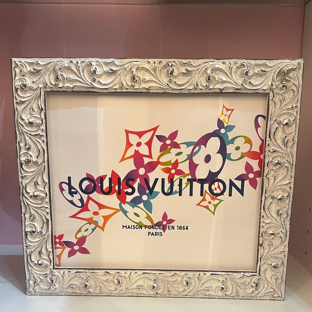 Louis Vuitton Multicolor Floral Art Bag in Ornate Silver Frame